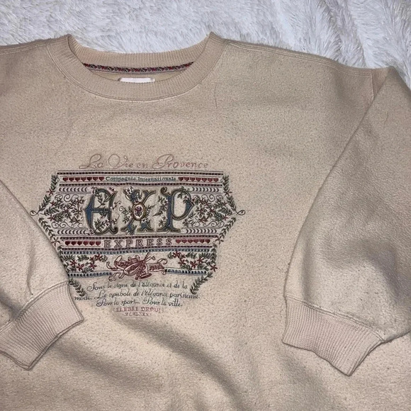 Vintage Express Athletique Teddy Material Crewneck Sweatshirt size Extra Large - Picture 1 of 5